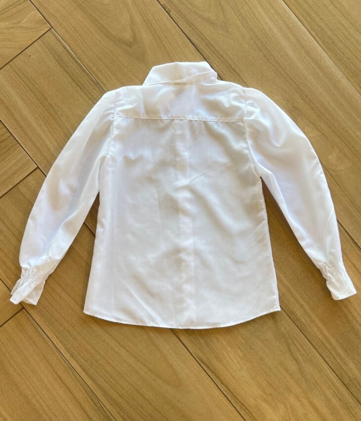 fernandaramoskids com br Camisa Manga Longa Infantil Feminina Lastex no Punho Branca2