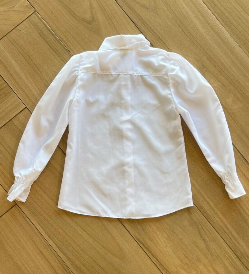 fernandaramoskids com br Camisa Manga Longa Infantil Feminina Lastex no Punho Branca2