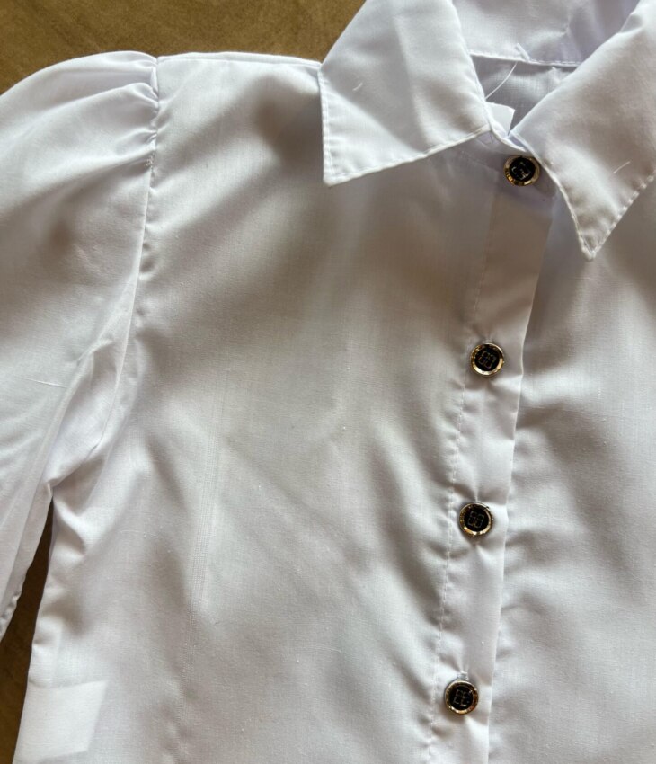 fernandaramoskids com br Camisa Manga Longa Infantil Feminina Lastex no Punho e Botões1
