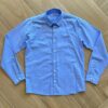 Camisa Social Infantil Masculina Manga Longa Essencial Azul Mesclado Fernanda Ramos Kids