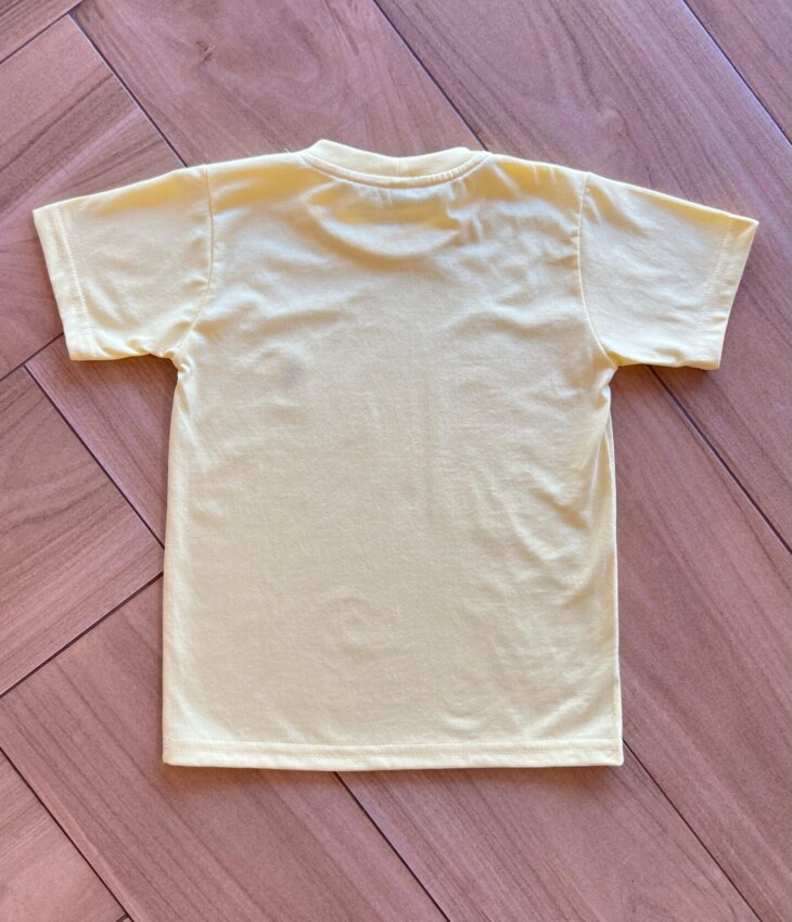 Camiseta Infantil Masculina Manga Curta Básica Amarela Fernanda Ramos Kids