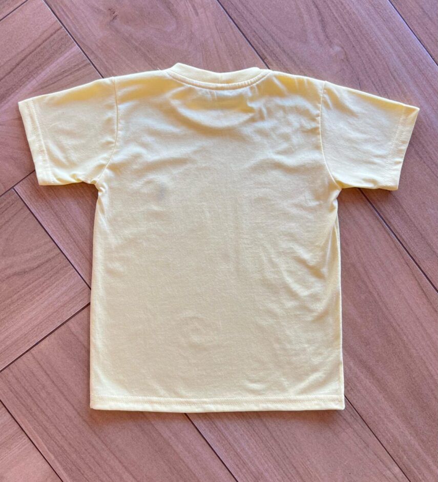 Camiseta Infantil Masculina Manga Curta Básica Amarela Fernanda Ramos Kids