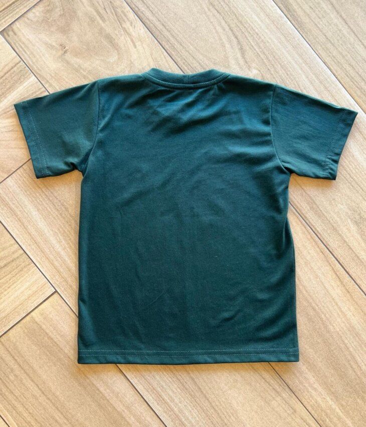 Camiseta Infantil Masculina Manga Curta Básica Verde Militar Fernanda Ramos Kids