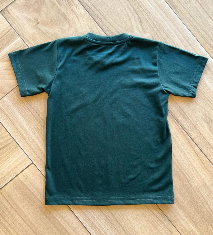 Camiseta Infantil Masculina Manga Curta Básica Verde Militar Fernanda Ramos Kids