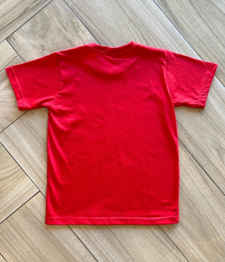 Camiseta Infantil Masculina Manga Curta Básica Vermelha Fernanda Ramos Kids