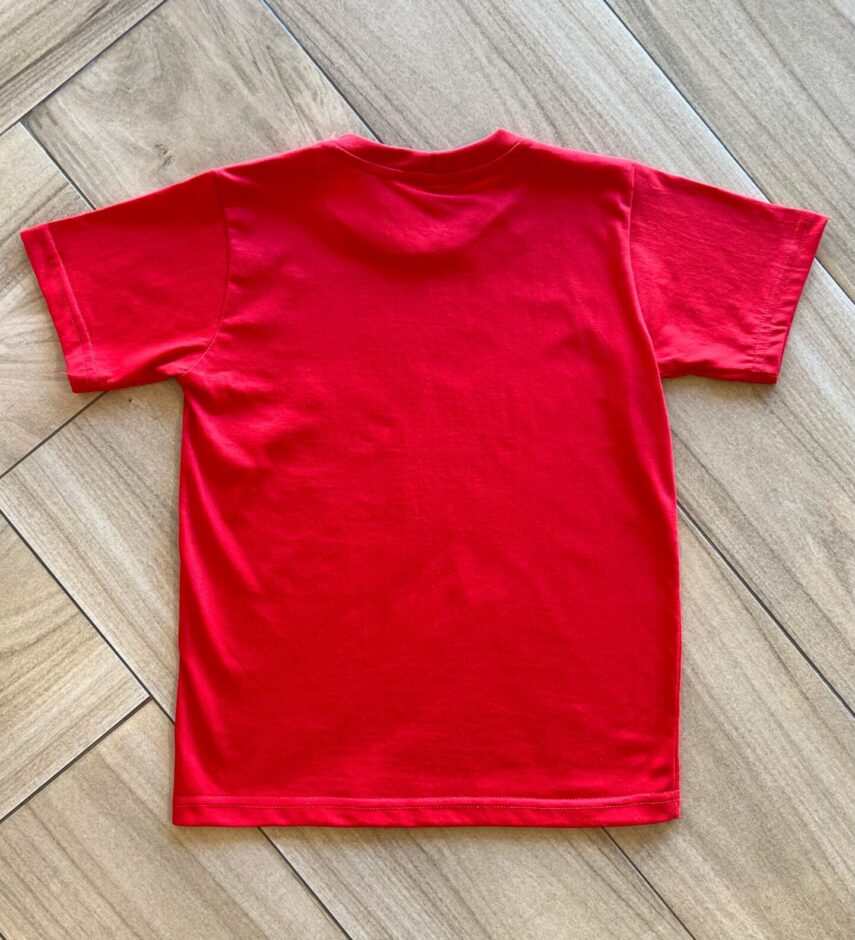 Camiseta Infantil Masculina Manga Curta Básica Vermelha Fernanda Ramos Kids
