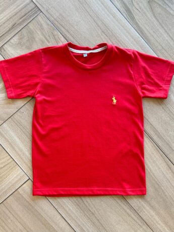 Camiseta Infantil Masculina Manga Curta Básica Vermelha Fernanda Ramos Kids