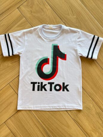 Camiseta Infantil Masculina Manga Curta TikTok Branca Fernanda Ramos Kids