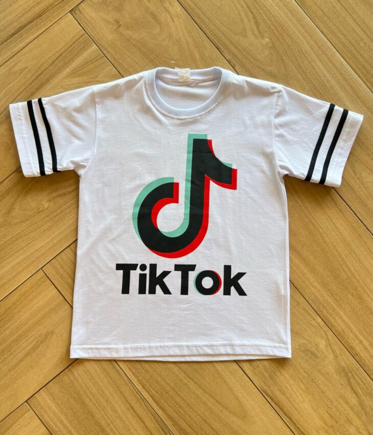 Camiseta Infantil Masculina Manga Curta TikTok Branca Fernanda Ramos Kids
