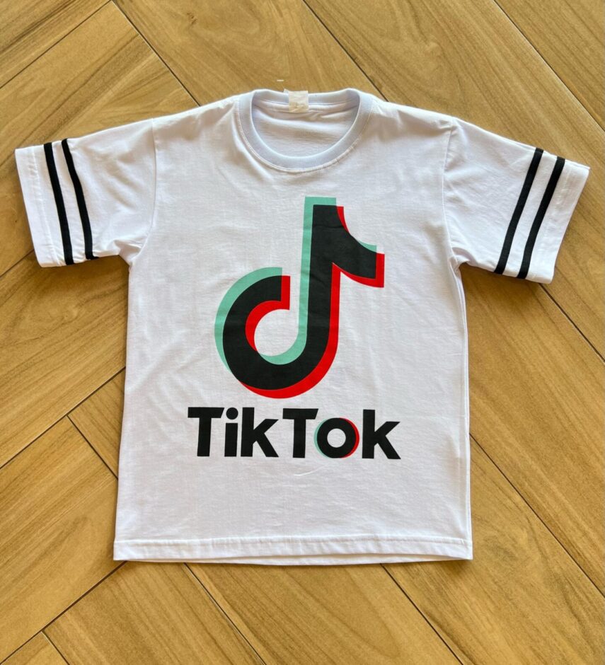 Camiseta Infantil Masculina Manga Curta TikTok Branca Fernanda Ramos Kids