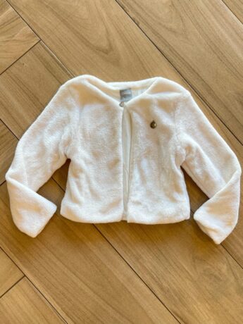Casaco Manga Longa Infantil Feminino Peluciado Off White Fernanda Ramos Kids