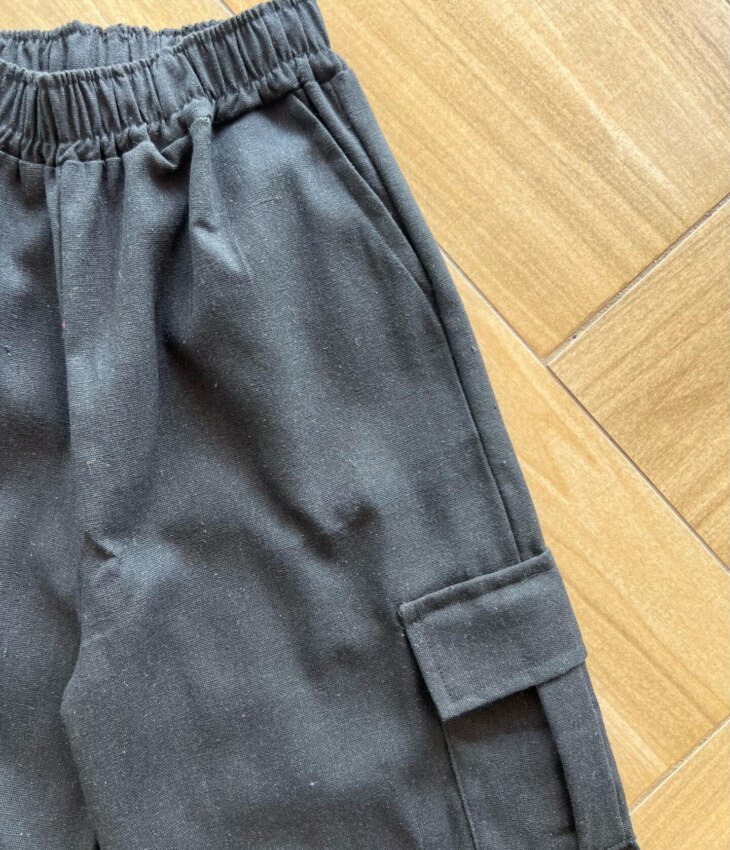 fernandaramoskids com br Conjunto Feminino Viscolinho Blusa Cropped e Calça Cargo Preto2