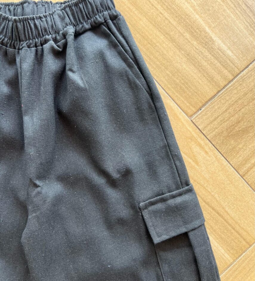 fernandaramoskids com br Conjunto Feminino Viscolinho Blusa Cropped e Calça Cargo Preto2
