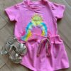 Conjunto Infantil Blusa Cropped com Detalhe e Short Saia Rosa Fernanda Ramos Kids