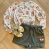 Conjunto Infantil Feminino Blusa Cropped Estampada e Short Verde Fernanda Ramos Kids