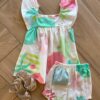 Conjunto Infantil Feminino Blusa Manga Curta e Calcinha Estampada Fernanda Ramos Kids