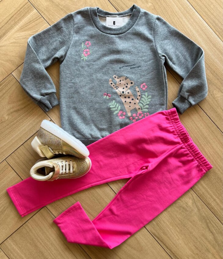 Conjunto Infantil Feminino Blusa Manga Longa Acampamento e Calça Fernanda Ramos Kids