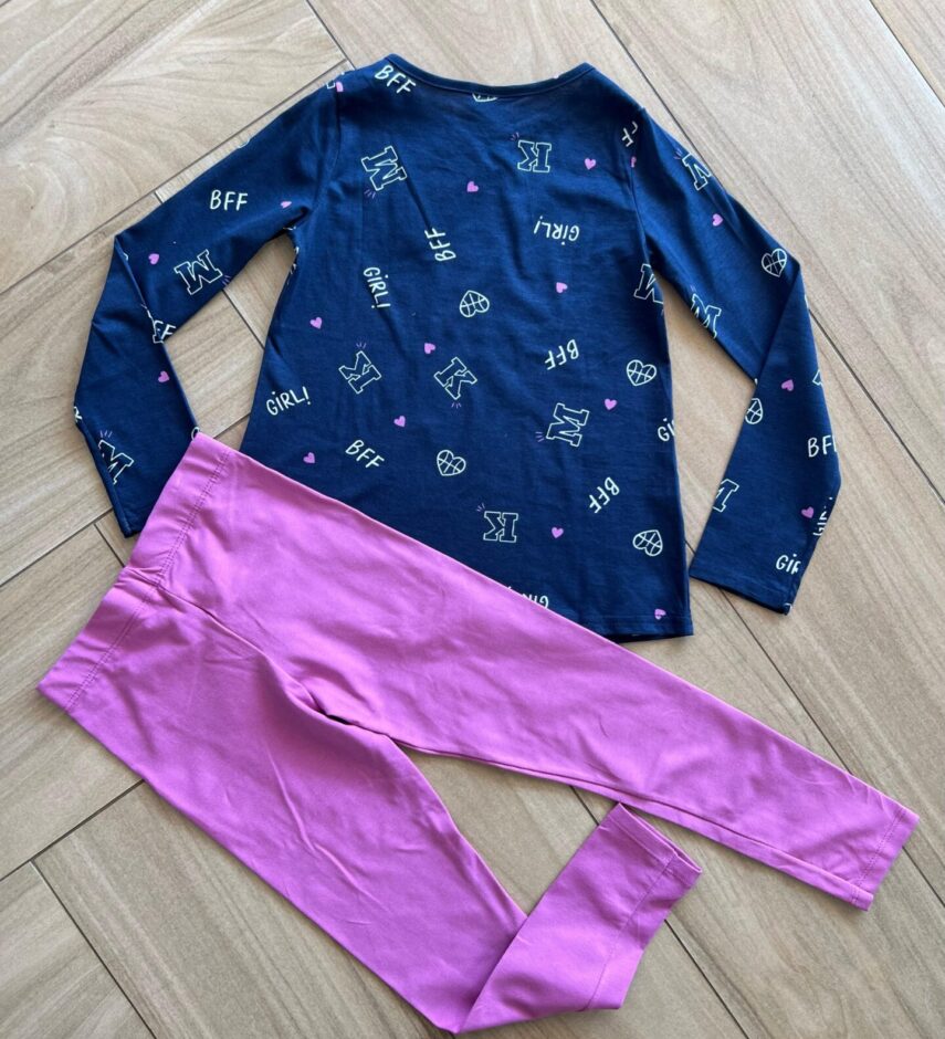 Conjunto Infantil Feminino Blusa Manga Longa BFF e Calça Fúcsia Fernanda Ramos Kids