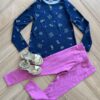 Conjunto Infantil Feminino Blusa Manga Longa BFF e Calça Fúcsia Fernanda Ramos Kids