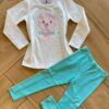 Conjunto Infantil Feminino Blusa Manga Longa College e Calça Verde Fernanda Ramos Kids