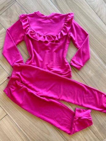 Conjunto Infantil Feminino Blusa Manga Longa com Babado e Calça Fernanda Ramos Kids