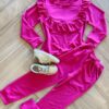 Conjunto Infantil Feminino Blusa Manga Longa com Babado e Calça Fernanda Ramos Kids
