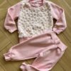 Conjunto Infantil Feminino Blusa Manga Longa Corações e Calça Rosa Fernanda Ramos Kids