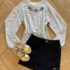 Conjunto Infantil Feminino Blusa Manga Longa e Short Saia 75112 Fernanda Ramos Kids