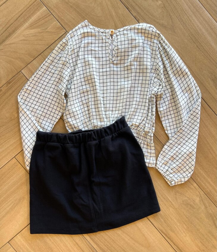 fernandaramoskids com br Conjunto Infantil Feminino Blusa Manga Longa e Short Saia 75112 1