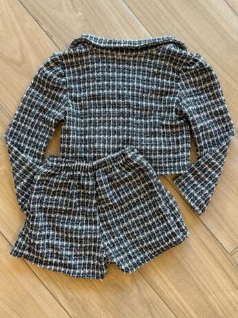 fernandaramoskids com br Conjunto Infantil Feminino Blusa Manga Longa e Short Saia Preto 1