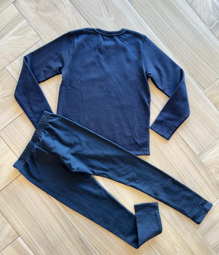 Conjunto Infantil Feminino Blusa Manga Longa Love e Calça Preta Fernanda Ramos Kids