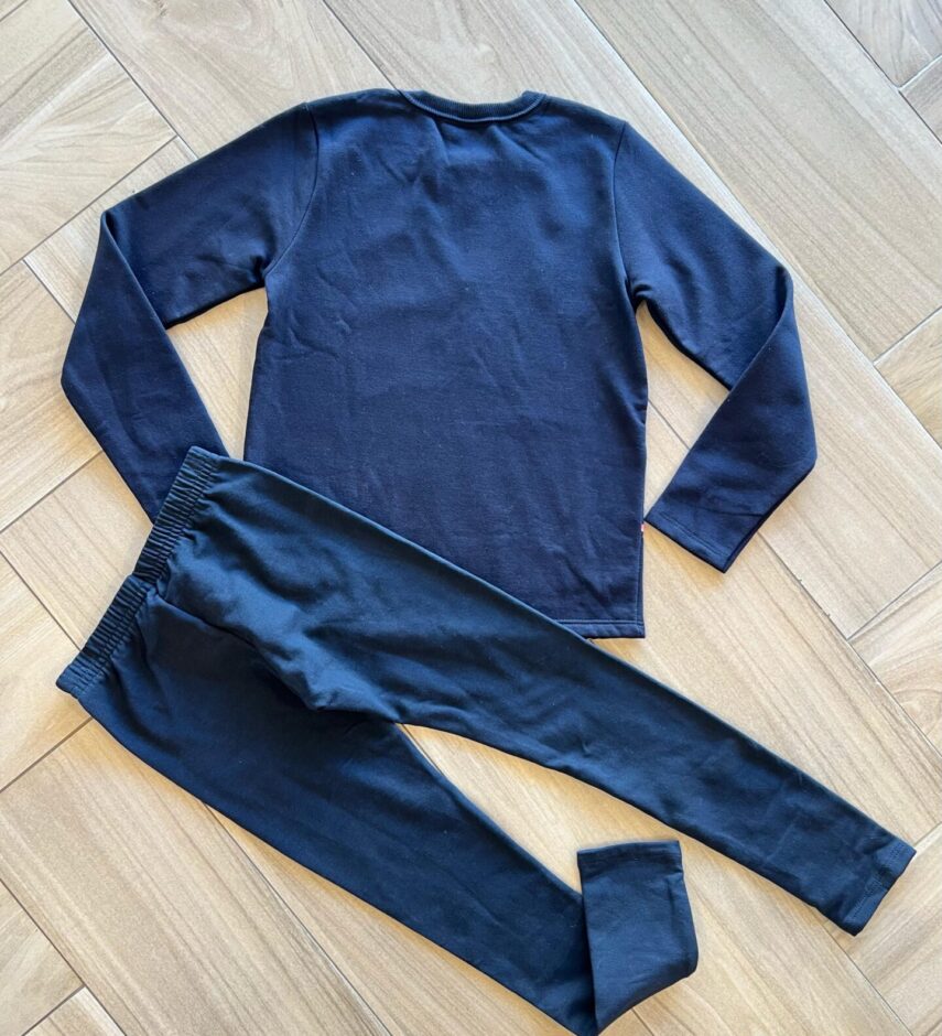 Conjunto Infantil Feminino Blusa Manga Longa Love e Calça Preta Fernanda Ramos Kids