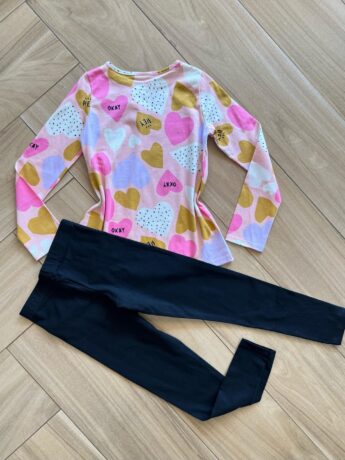Conjunto Infantil Feminino Blusa Manga Longa Okay e Calça Preta Fernanda Ramos Kids