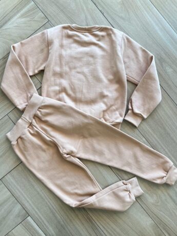 Conjunto Infantil Feminino Blusa Manga Longa Pelinhos e Calça Caqui Fernanda Ramos Kids