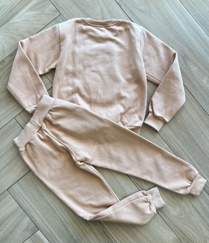 Conjunto Infantil Feminino Blusa Manga Longa Pelinhos e Calça Caqui Fernanda Ramos Kids