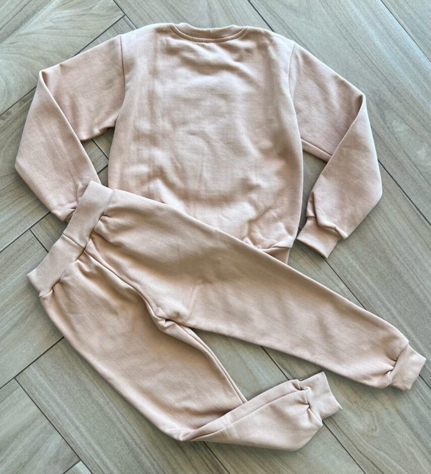 Conjunto Infantil Feminino Blusa Manga Longa Pelinhos e Calça Caqui Fernanda Ramos Kids