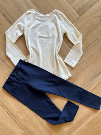 Conjunto Infantil Feminino Blusa Manga Longa Travel e Calça Azul Fernanda Ramos Kids