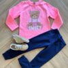 Conjunto Infantil Feminino Blusa Manga Longa Ursinho Sweet e Calça Fernanda Ramos Kids