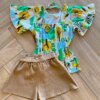 fernandaramoskids com br Conjunto Infantil Feminino Blusa Meia Malha Estampada e Short2