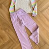 Conjunto Infantil Feminino Blusão Boxy e Calça Wide Leg Moletom da Fernanda Ramos Kids