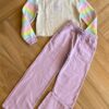 Conjunto Infantil Feminino Blusão Boxy e Calça Wide Leg Moletom Fernanda Ramos Kids