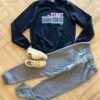 Conjunto Infantil Feminino Blusão Manga Longa Star e Calça Preta Fernanda Ramos Kids