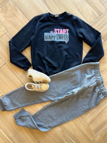 Conjunto Infantil Feminino Blusão Manga Longa Star e Calça Preta Fernanda Ramos Kids