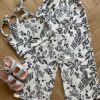 Conjunto Infantil Feminino Cropped Alça e Calça Wide Leg Estampado Fernanda Ramos Kids