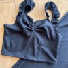 fernandaramoskids com br Conjunto Infantil Feminino Cropped Alça e Calça Wide Leg Preto 1