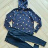 Conjunto Infantil Feminino Flanelado Jaqueta Abstrata e Calça Preta Fernanda Ramos Kids