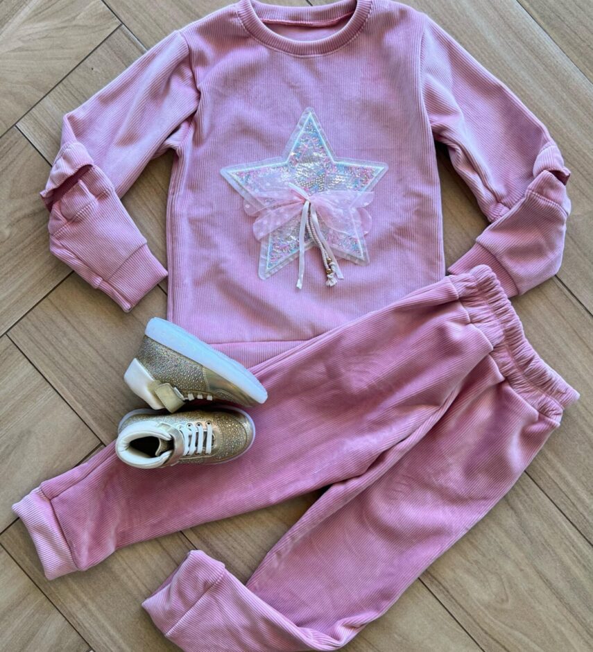 Conjunto Infantil Feminino Moletom Blusa Manga Longa e Calça Fernanda Ramos Kids
