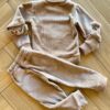 Conjunto Infantil Feminino Moletom Blusa Manga Longa e Calça Bege Fernanda Ramos Kids
