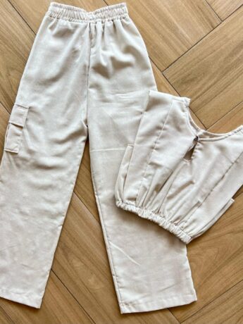 fernandaramoskids com br Conjunto Infantil Feminino Viscolinho Blusa Cropped e Calça Cargo3