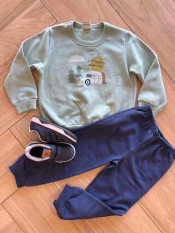 Conjunto Infantil Masculino Blusa Manga Longa Acampamento e Calça Fernanda Ramos Kids
